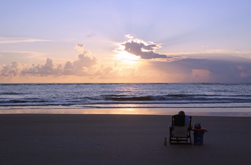 artisticsunrisephotography sunrise florida summer northernflorida 7618 unitedstates usa saintaugustineflorida villanobeach 2018 beach sea sand water atlanticocean waves ocean jetty sky cloudscape fun july2018 landscape boulders cloud horizon naturespaintbrush color lifesabeach grandma solitude serenity calm chair spot daily view