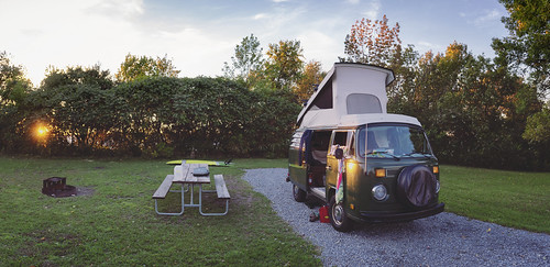 1000islands newyork ny campground camper camping vw vwbus poptop sunset