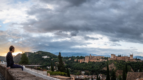 view alhambra building andalucia city clouds sun spain travel photo photography history sky granada landscape europe geotagged sunrise granadaprovince es onsale