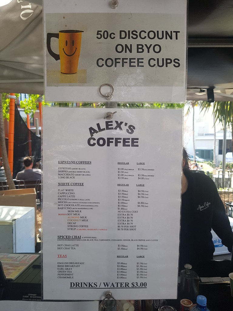 Organic Chai Latte AUD$4.50 @ Alex's Coffee at King's Cross weekend Market
