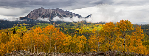 colorado fall mountains clouds rocks trees nature