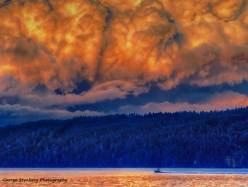 washingtonstate pacificnorthwest hoodcanal boats clouds sunset water golden
