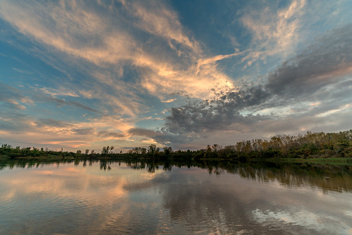 sky evening sunset water reflection sony sonyalpha a7riii fe1224mm 1224mm illinois mahomet