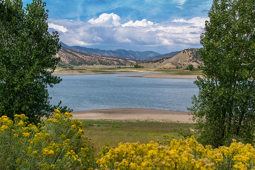 riflegapreservoir explore colorado landscape nature lake clouds sky trees flowers water mountains yellow green blue white tan flickrbest ngc google sony sonya77 photoshopelements