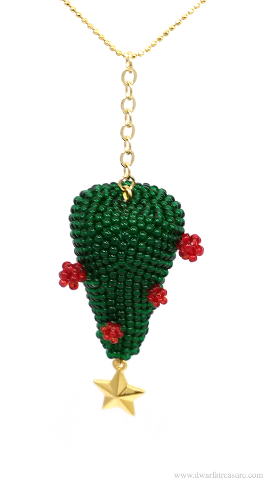 Bright beaded Christmas ornament tree for home decoration