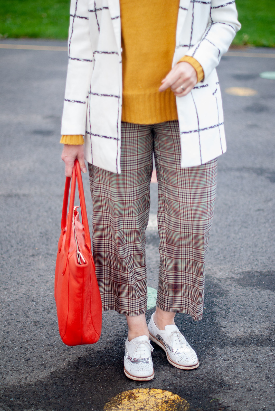 Pattern Mixed Checks With Orange and Yellow in Autumn, Over 40 Style | Not Dressed As Lamb