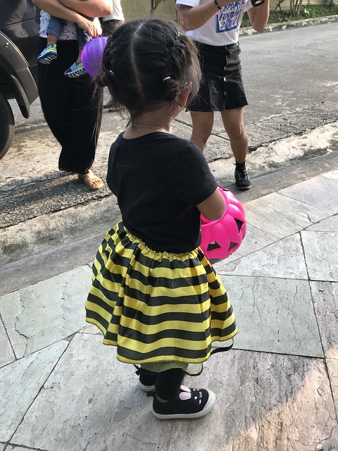 Trick or Treat, little girl bumble bee
