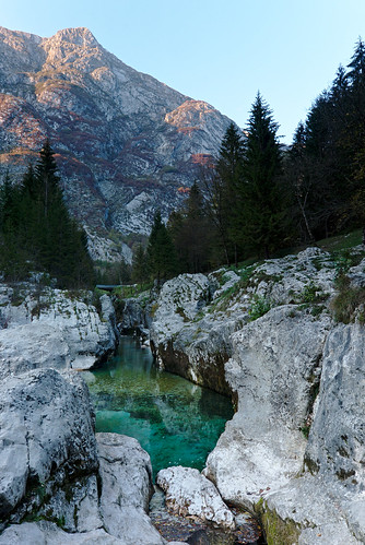 soča slovenia sunset river rocks stone nature nationalpark water