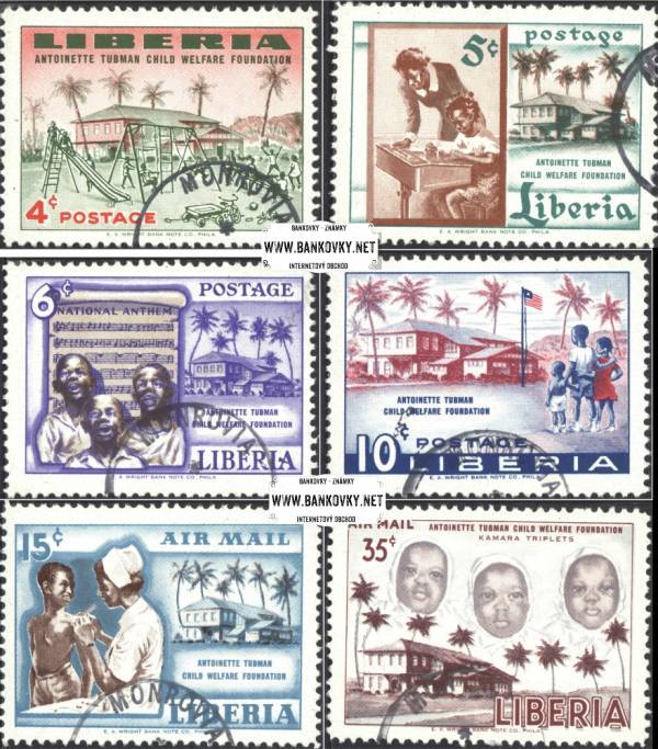 Známky Libéria 1957 Pomoc Afrike, razítkovaná séria