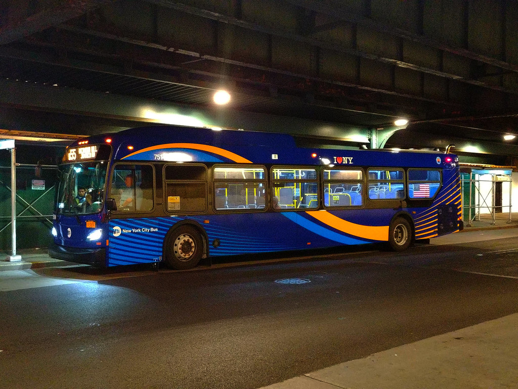 2018 New Flyer "Xcelsior" XD40 7514 on the Q55 at Palmetto Street & St. Nicholas Avenue