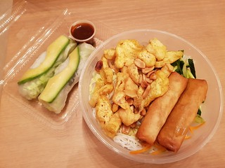 Vegan Lemongrass Tofu Bun and Avocado Rice Paper Rolls from Bun