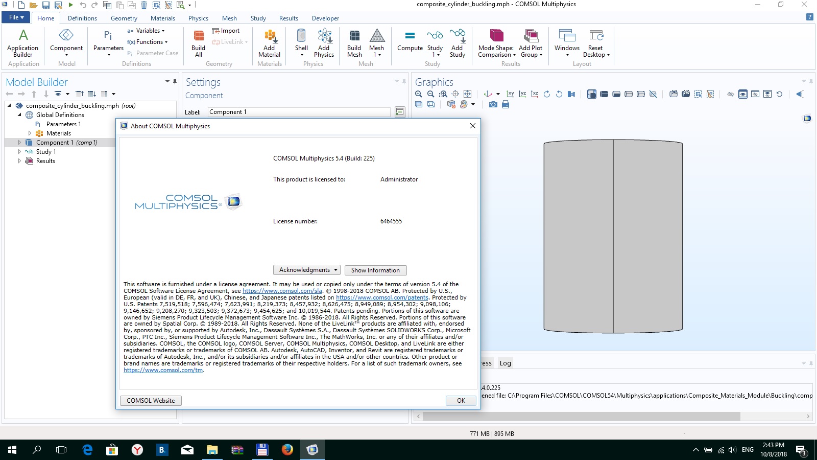 Working with COMSOL Multiphysics 5.4.0 full license