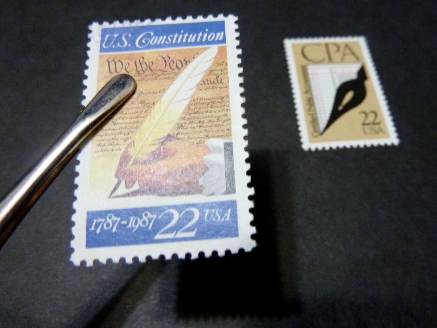 Stamp tongs. Photo taken on February 5, 2014.