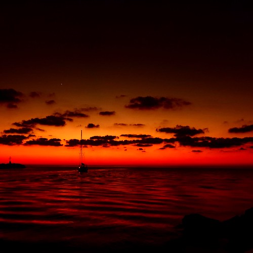 Fiumicino: tramonto sul mare