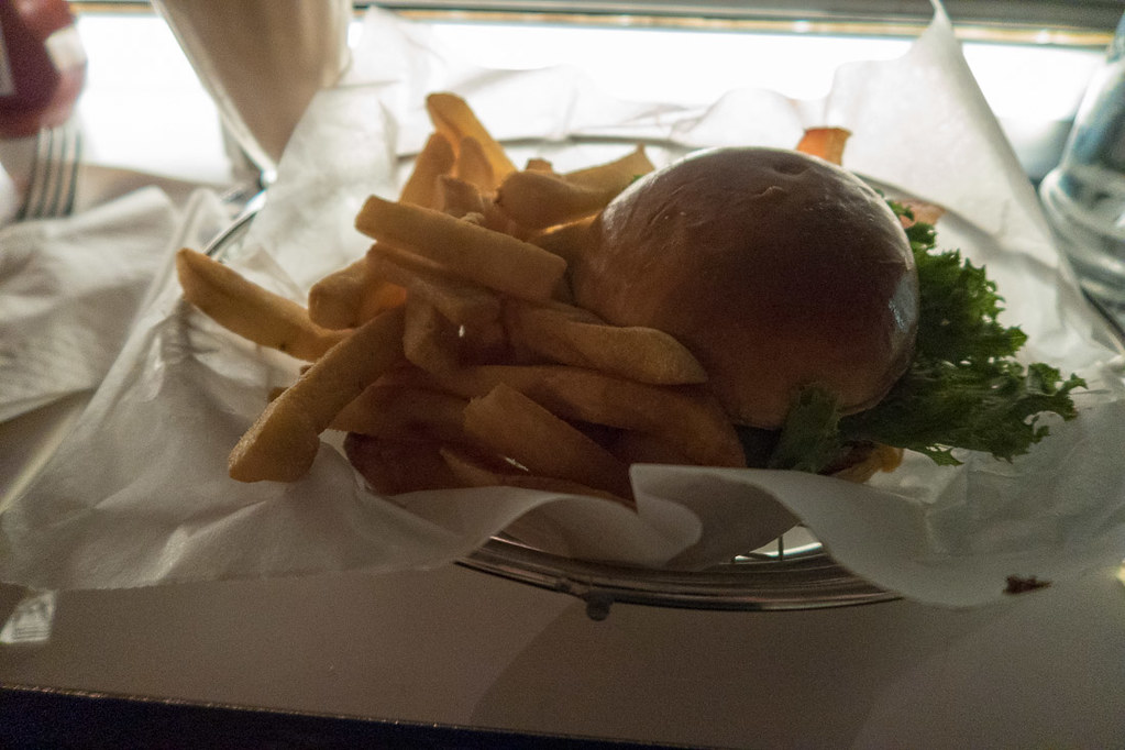 Burgers and food at Sci Fine Dine In