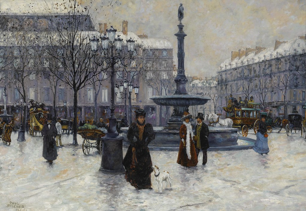 Paul Gustav Fischer «Winter in the Place du Theatre-francais»