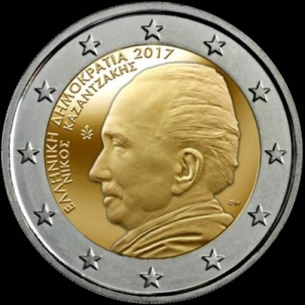 2 Euro Grécko 2017, Nikos Kazantzakis