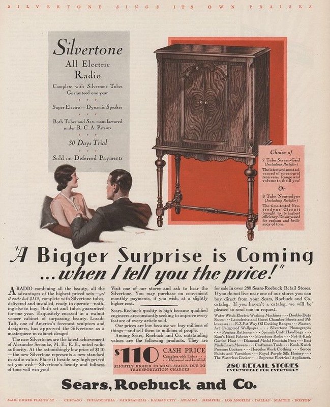 Sears, Roubuck &amp; Co. Silvertone 1929