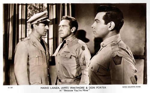 Mario Lanza, James Whitmore and Don Porter in Because You're Mine (1952)