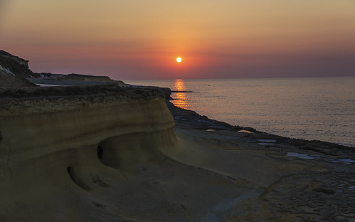 canon6d sunset sun gozo landscape coast coastline sea mediterranean sandstone cliffs outdoors nature