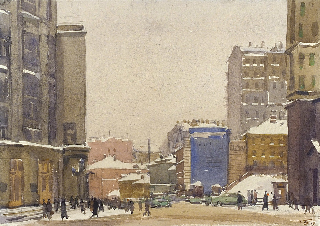 Соломон Боим «Улица Горького у Телеграфа», 1959 г.