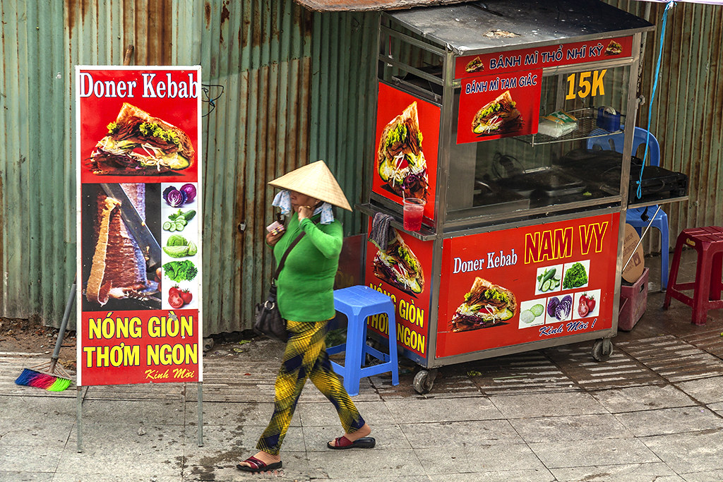 Doner kebab stand in District 6 on 10-4-18--Saigon