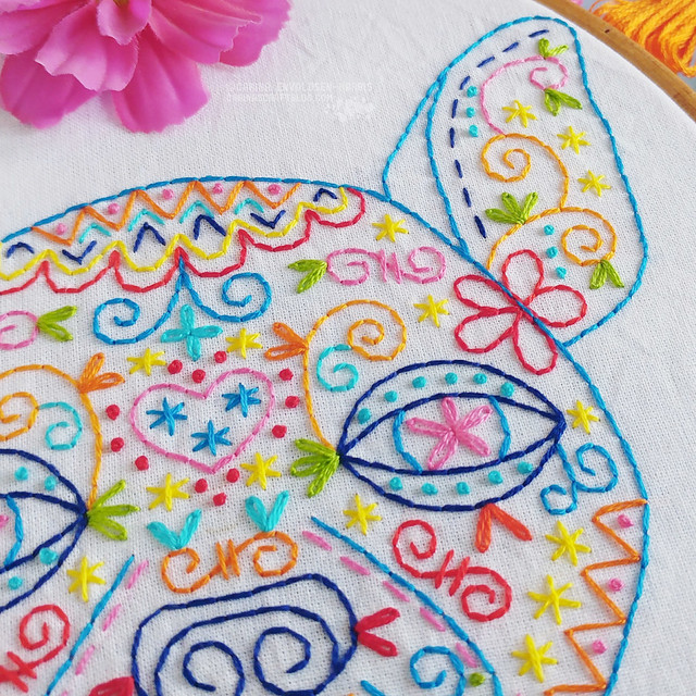 Calavera Chihuahua embroidery pattern