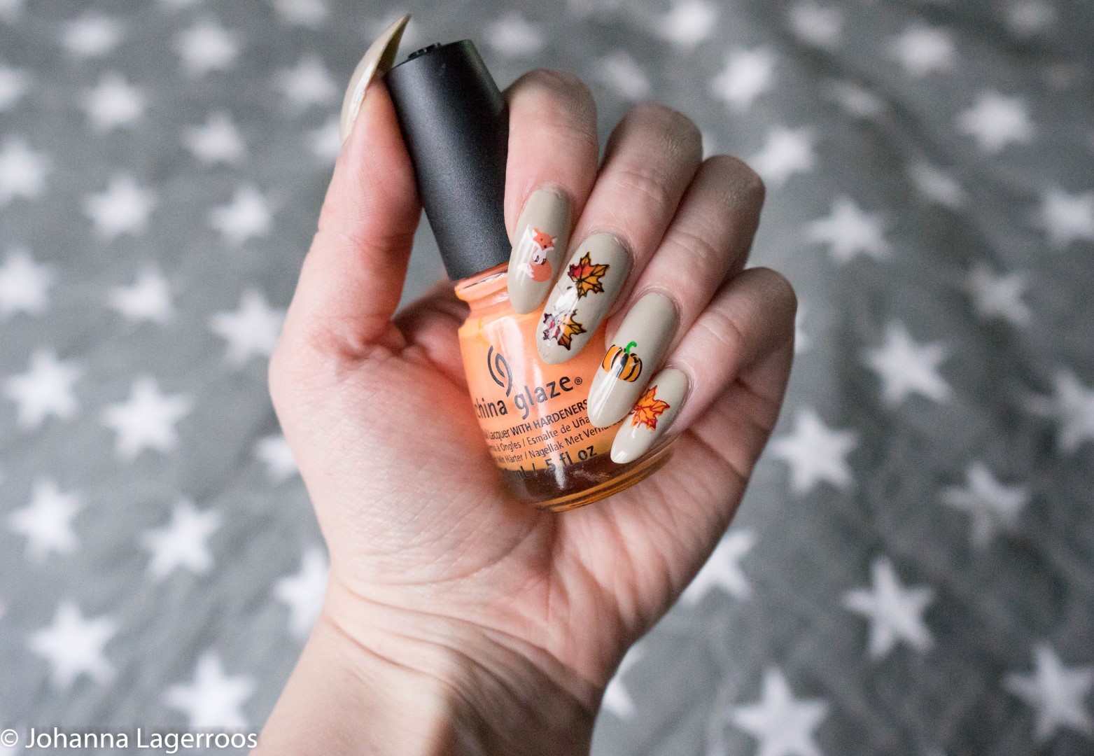 stamped autumn nails