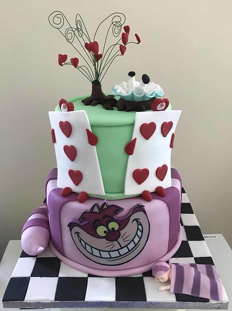 Alice in Wonderland Themed Baby Shower Cake by Yum Yum Tummy Rumble Cakes