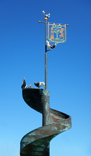 Varberg in Sweden shouts out its name and crest in this whimsical sculpture by the seashore
