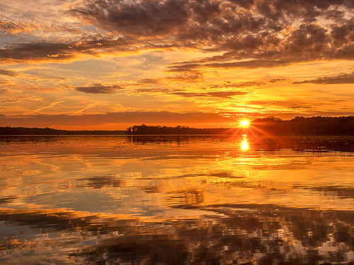 sunset berlin seddinsee reflections lake water steppenwolf33 köpenick sky clouds