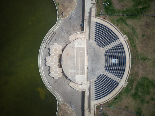 park lake amphitheater theater stage show landscape architecture water drone aerial aerialphotography grass modiin israel ישראל מודיעין ענבה urban