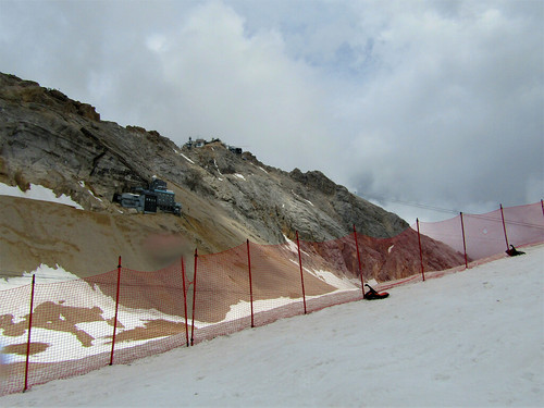 view of Zugspitze and snow for sliding