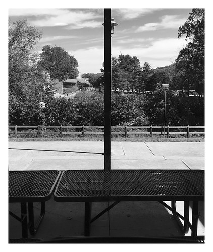 parkschool pikesville maryland ponds fences tables buildings birdhouses shadows clouds mono bw hss cmwd