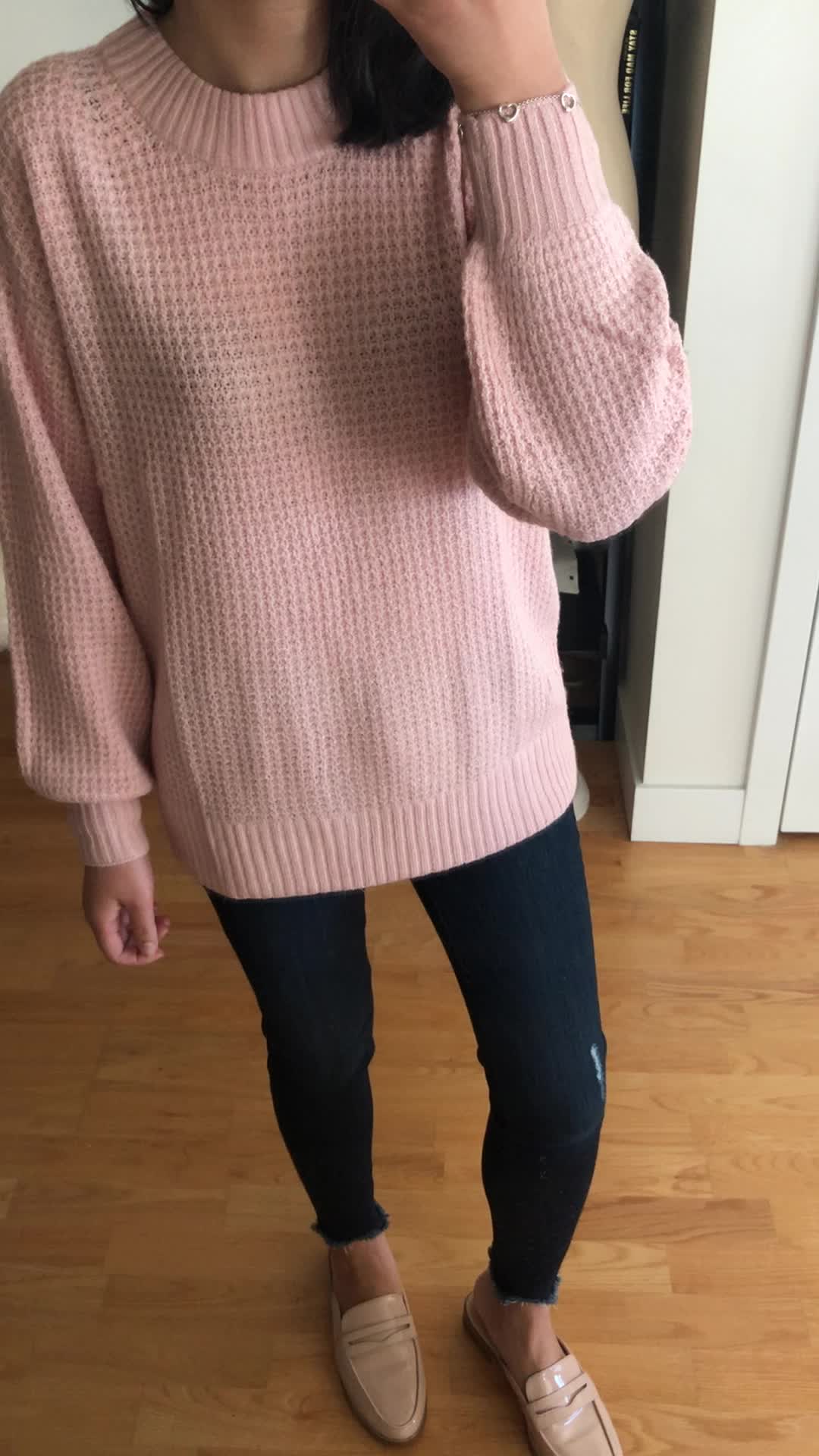 AE Cloudspun Sweater in blush, size XXS regular