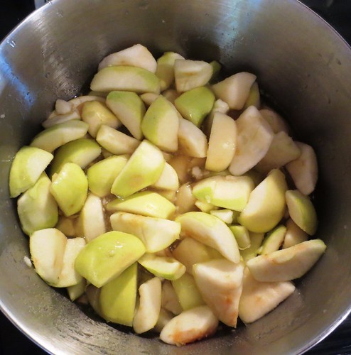 Cut up Apples for Sauce