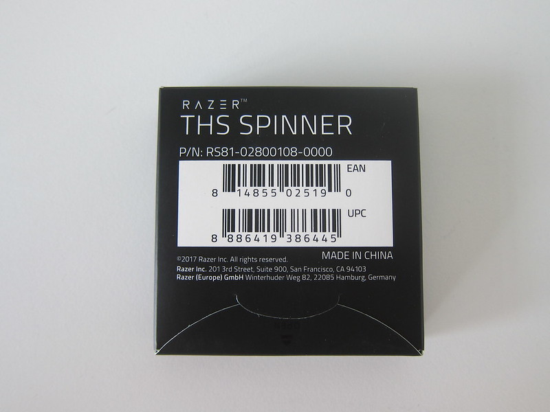 Razer Fidget Spinner - Box Back