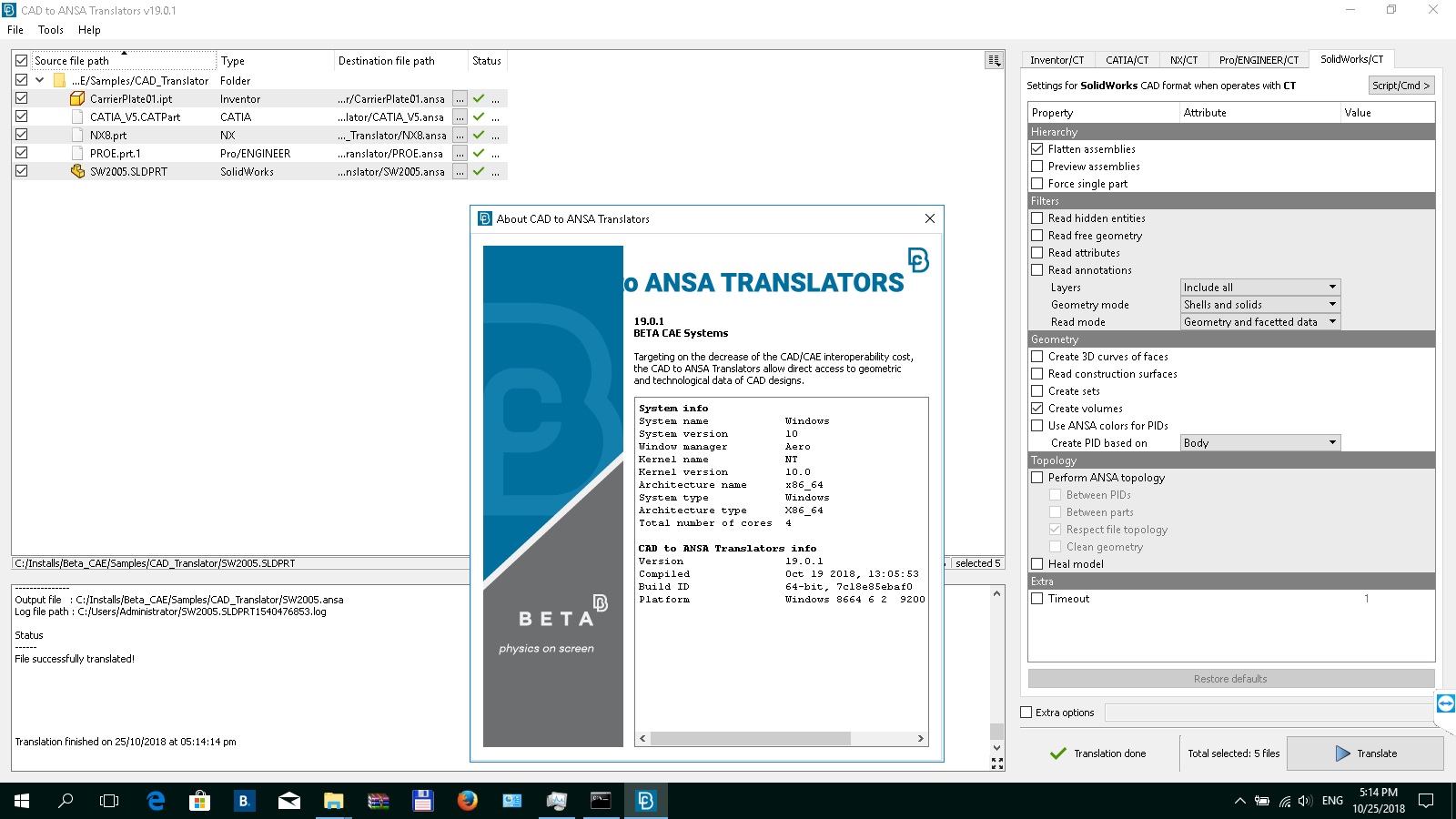 Working with BETA-CAE Systems v19.0.1 - ANSA TRANSLATORS