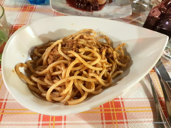 Pici with wild boar