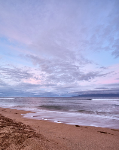 sunrise surf pong exposure kaanapali beach seascape tide waves ocean hawaii maui