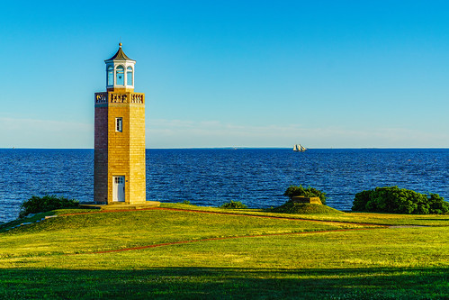 grass lighthouse blue ship ocean landscape groton connecticut unitedstates us
