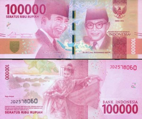100 000 Rupií Indonézia 2018, P160c