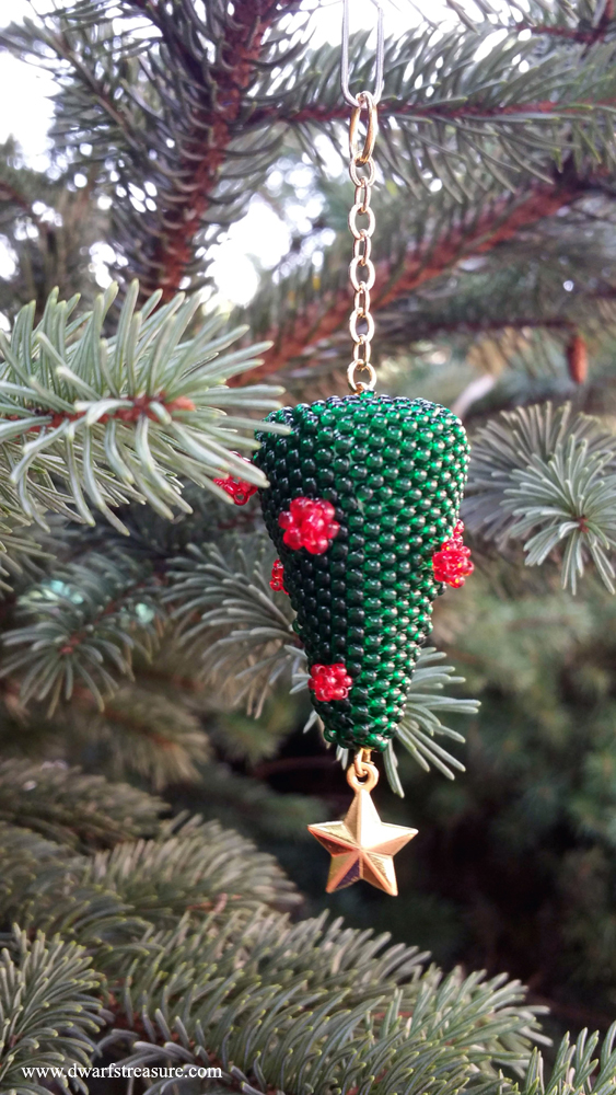 Unique beaded Christmas ornament