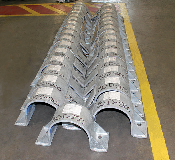 HD-2 Hold-Down Pipe Clamps with PTFE Slide Plates Designed for an LNG Plant in Australia
