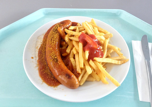 Curried sausage with french fries / Currywurst mit Pommes Frites