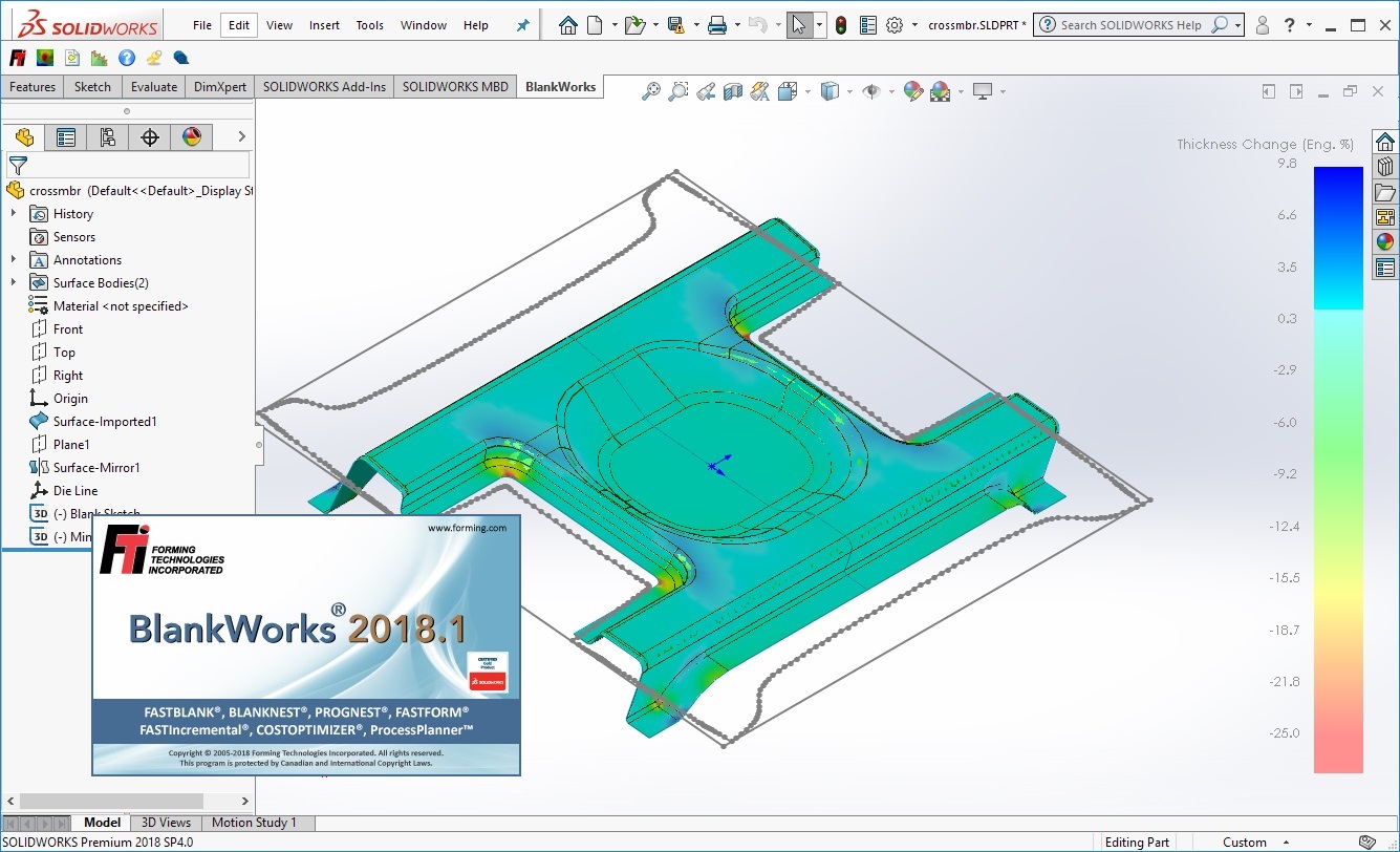 Working with FTI BlankWorks 2018.1 for SolidWorks 2018 Win64 full license