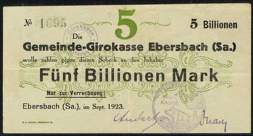 Germany 5 Billion Mark Banknote