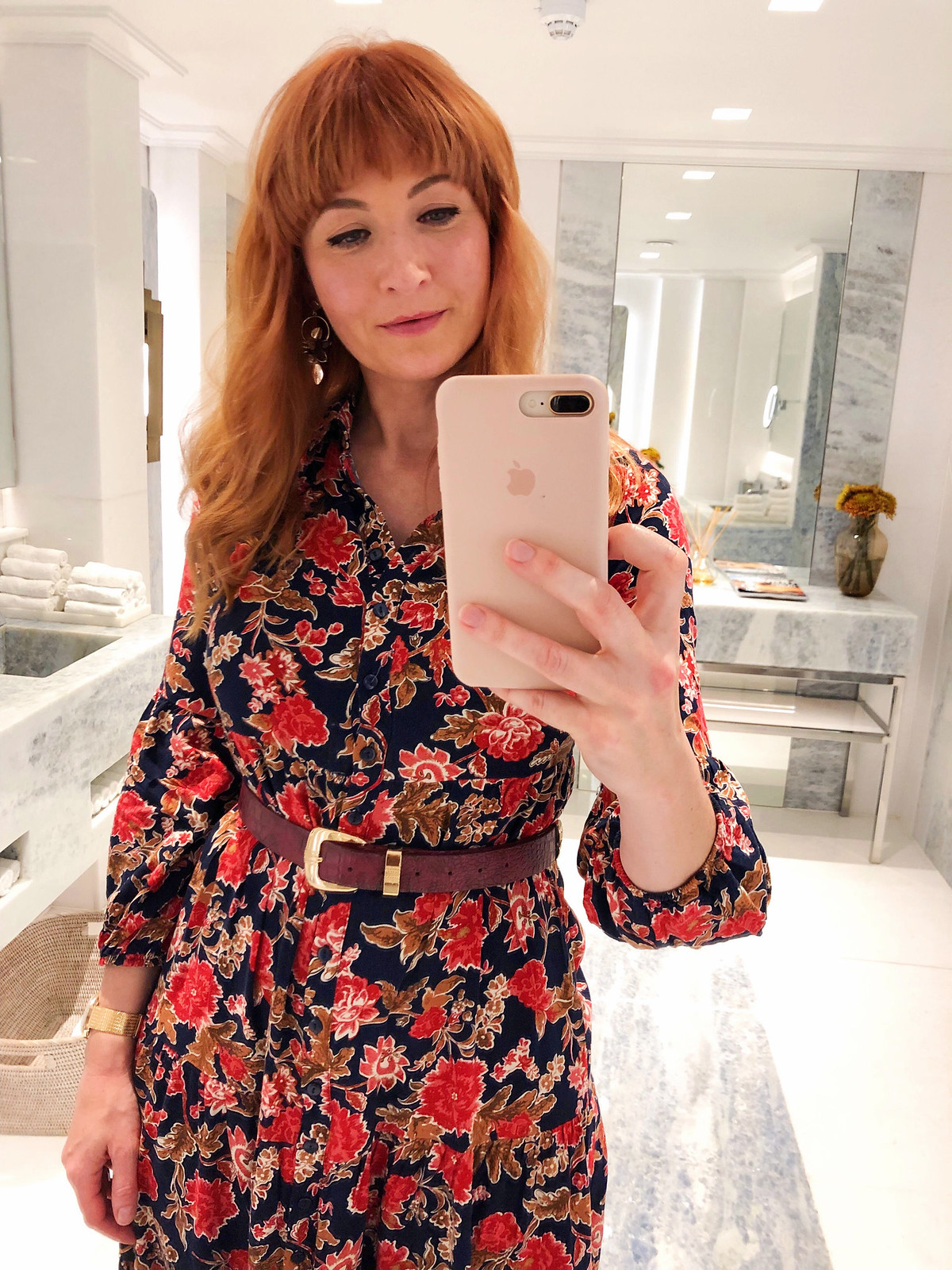 The Easiest, Quickest Autumn Outfit Formula Ever: floral midi dress, corduroy blazer and knee high boots | Not Dressed As Lamb, over 40 fashion