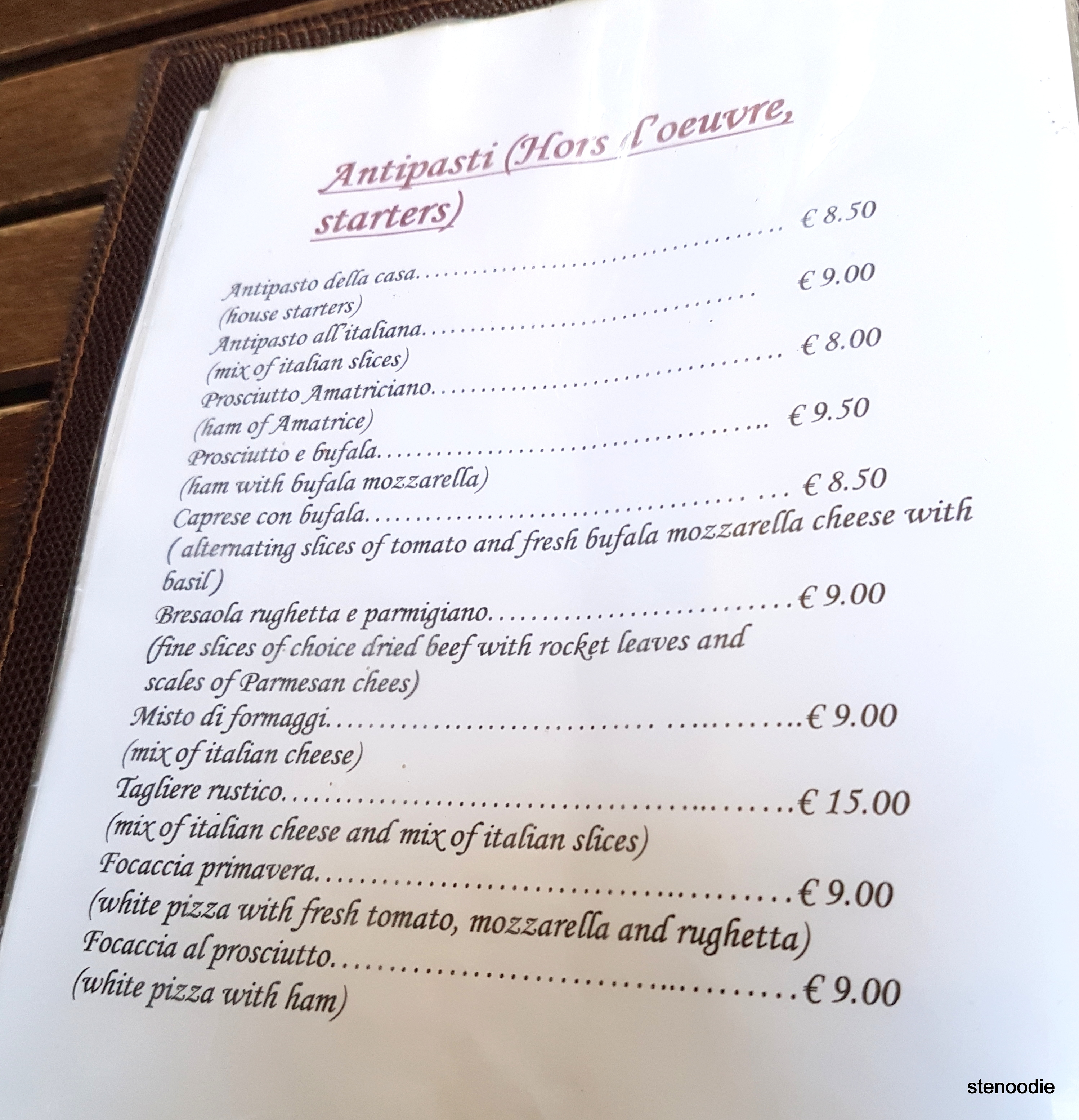 RossoVino da Maurizio menu and prices
