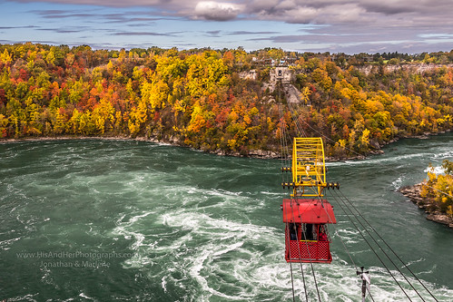 canada niagarafalls whirlpool niagarawhirlpool niagara river niagarariver whirlpoolaerocar aero car cart transport view fall colors colorful water clouds cloudy newyork united states unitedstates usa us ny
